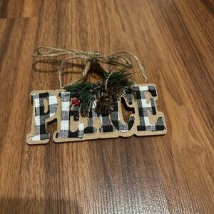 Plaid Peace Holiday Ornament